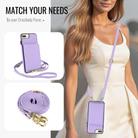 For iPhone SE 2022 / SE 2020 / 8 / 7 Crossbody Dual-buckle Wallet RFID Back Leather Phone Case(Light Purple) - 3