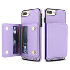 For iPhone 8 Plus / 7 Plus Crossbody Dual-buckle Wallet RFID Back Leather Phone Case(Light Purple) - 2