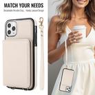For iPhone 11 Pro Max Crossbody Dual-buckle Wallet RFID Back Leather Phone Case(White) - 3