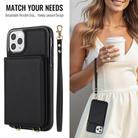 For iPhone 11 Pro Max Crossbody Dual-buckle Wallet RFID Back Leather Phone Case(Black) - 3