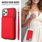 For iPhone 11 Pro Max Crossbody Dual-buckle Wallet RFID Back Leather Phone Case(Red) - 3