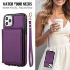 For iPhone 11 Pro Max Crossbody Dual-buckle Wallet RFID Back Leather Phone Case(Dark Purple) - 3