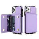 For iPhone 11 Pro Max Crossbody Dual-buckle Wallet RFID Back Leather Phone Case(Light Purple) - 2
