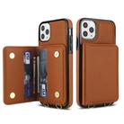 For iPhone 11 Pro Max Crossbody Dual-buckle Wallet RFID Back Leather Phone Case(Brown) - 2