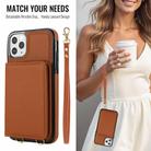 For iPhone 11 Pro Max Crossbody Dual-buckle Wallet RFID Back Leather Phone Case(Brown) - 3