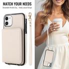 For iPhone 12 mini Crossbody Dual-buckle Wallet RFID Back Leather Phone Case(White) - 3