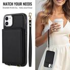For iPhone 12 mini Crossbody Dual-buckle Wallet RFID Back Leather Phone Case(Black) - 3