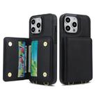 For iPhone 12 Pro Max Crossbody Dual-buckle Wallet RFID Back Leather Phone Case(Black) - 2