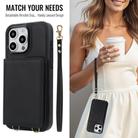 For iPhone 12 Pro Max Crossbody Dual-buckle Wallet RFID Back Leather Phone Case(Black) - 3