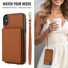 For iPhone XS / X Crossbody Dual-buckle Wallet RFID Back Leather Phone Case(Brown) - 3