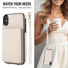 For iPhone XS Max Crossbody Dual-buckle Wallet RFID Back Leather Phone Case(White) - 3