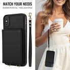 For iPhone XS Max Crossbody Dual-buckle Wallet RFID Back Leather Phone Case(Black) - 3