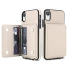 For iPhone XR Crossbody Dual-buckle Wallet RFID Back Leather Phone Case(White) - 2