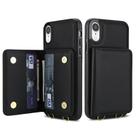 For iPhone XR Crossbody Dual-buckle Wallet RFID Back Leather Phone Case(Black) - 2