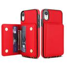 For iPhone XR Crossbody Dual-buckle Wallet RFID Back Leather Phone Case(Red) - 2