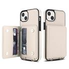 For iPhone 13 mini Crossbody Dual-buckle Wallet RFID Back Leather Phone Case(White) - 2