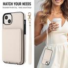 For iPhone 13 mini Crossbody Dual-buckle Wallet RFID Back Leather Phone Case(White) - 3