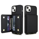 For iPhone 13 mini Crossbody Dual-buckle Wallet RFID Back Leather Phone Case(Black) - 2
