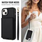 For iPhone 13 mini Crossbody Dual-buckle Wallet RFID Back Leather Phone Case(Black) - 3