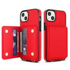 For iPhone 13 mini Crossbody Dual-buckle Wallet RFID Back Leather Phone Case(Red) - 2