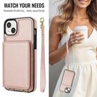 For iPhone 13 mini Crossbody Dual-buckle Wallet RFID Back Leather Phone Case(Rose Gold) - 3