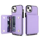 For iPhone 13 mini Crossbody Dual-buckle Wallet RFID Back Leather Phone Case(Light Purple) - 2
