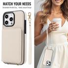 For iPhone 13 Pro Max Crossbody Dual-buckle Wallet RFID Back Leather Phone Case(White) - 3