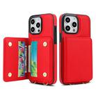 For iPhone 13 Pro Max Crossbody Dual-buckle Wallet RFID Back Leather Phone Case(Red) - 2