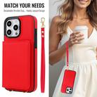 For iPhone 13 Pro Max Crossbody Dual-buckle Wallet RFID Back Leather Phone Case(Red) - 3