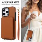 For iPhone 13 Pro Max Crossbody Dual-buckle Wallet RFID Back Leather Phone Case(Brown) - 3