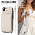 For iPhone 16e Crossbody Dual-buckle Wallet RFID Back Leather Phone Case(White) - 3