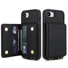 For iPhone 16e Crossbody Dual-buckle Wallet RFID Back Leather Phone Case(Black) - 2