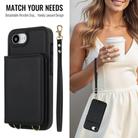 For iPhone 16e Crossbody Dual-buckle Wallet RFID Back Leather Phone Case(Black) - 3