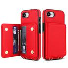 For iPhone 16e Crossbody Dual-buckle Wallet RFID Back Leather Phone Case(Red) - 2