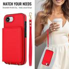 For iPhone 16e Crossbody Dual-buckle Wallet RFID Back Leather Phone Case(Red) - 3
