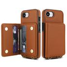 For iPhone 16e Crossbody Dual-buckle Wallet RFID Back Leather Phone Case(Brown) - 2
