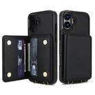 For iPhone 16 Plus Crossbody Dual-buckle Wallet RFID Back Leather Phone Case(Black) - 2