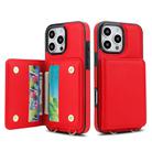 For iPhone 16 Pro Crossbody Dual-buckle Wallet RFID Back Leather Phone Case(Red) - 2