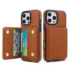 For iPhone 16 Pro Crossbody Dual-buckle Wallet RFID Back Leather Phone Case(Brown) - 2