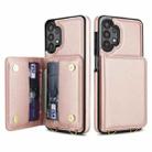 For Samsung Galaxy A13 5G / 4G Crossbody Dual-buckle Wallet RFID Back Leather Phone Case(Rose Gold) - 2