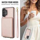 For Samsung Galaxy A13 5G / 4G Crossbody Dual-buckle Wallet RFID Back Leather Phone Case(Rose Gold) - 3