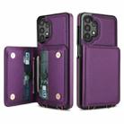 For Samsung Galaxy A13 5G / 4G Crossbody Dual-buckle Wallet RFID Back Leather Phone Case(Dark Purple) - 2
