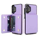 For Samsung Galaxy A13 5G / 4G Crossbody Dual-buckle Wallet RFID Back Leather Phone Case(Light Purple) - 2