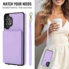 For Samsung Galaxy A13 5G / 4G Crossbody Dual-buckle Wallet RFID Back Leather Phone Case(Light Purple) - 3