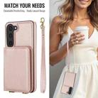 For Samsung Galaxy A54 5G Crossbody Dual-buckle Wallet RFID Back Leather Phone Case(Rose Gold) - 3