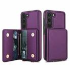 For Samsung Galaxy A54 5G Crossbody Dual-buckle Wallet RFID Back Leather Phone Case(Dark Purple) - 2
