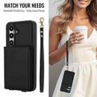 For Samsung Galaxy A15 5G / 4G Crossbody Dual-buckle Wallet RFID Back Leather Phone Case(Black) - 3