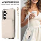 For Samsung Galaxy A55 5G Crossbody Dual-buckle Wallet RFID Back Leather Phone Case(White) - 3