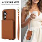 For Samsung Galaxy A55 5G Crossbody Dual-buckle Wallet RFID Back Leather Phone Case(Brown) - 3