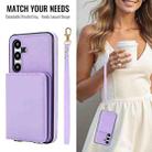 For Samsung Galaxy A25 5G Crossbody Dual-buckle Wallet RFID Back Leather Phone Case(Light Purple) - 3